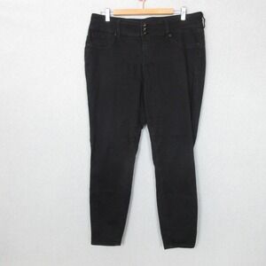 Torrid Denim Jeans Womens 16R Black Skinny High Rise Stretch Double Button Pants